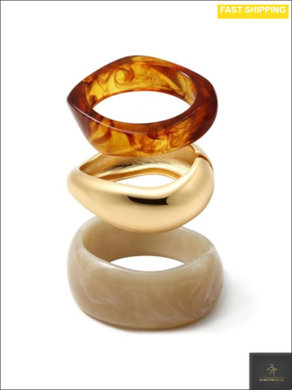 Chunky Acrylic Resin Bangle Bracelet Set Stackable Boho Vintage Jewelry